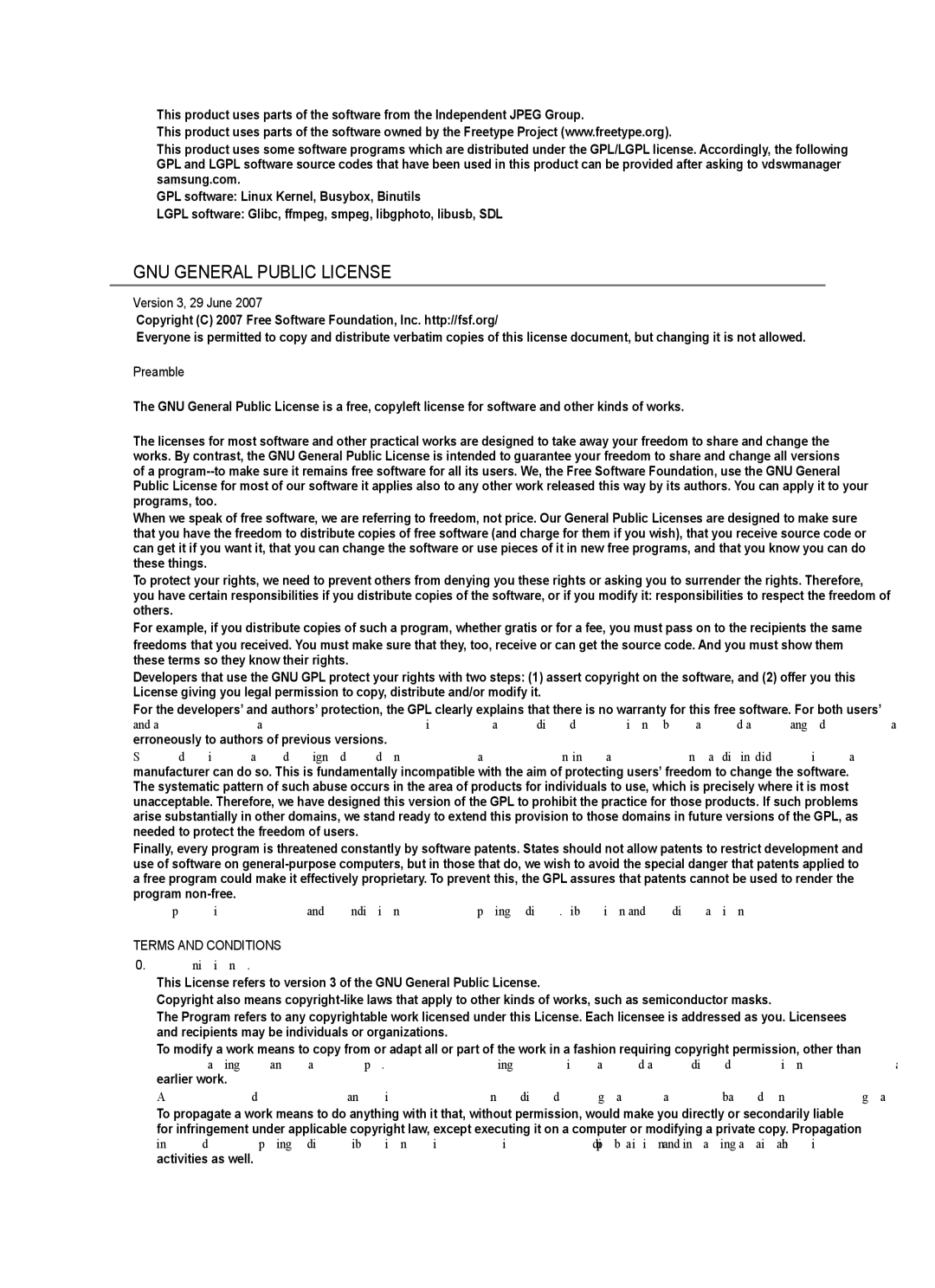 Samsung Series L6 user manual Version 3, 29 June, Preamble 