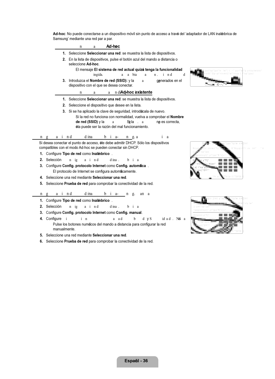 Samsung Series L8 user manual Cómo conectarse al nuevo Ad-hoc, Cómo conectarse a un dispositivo Ad-hoc existente, Sí No 