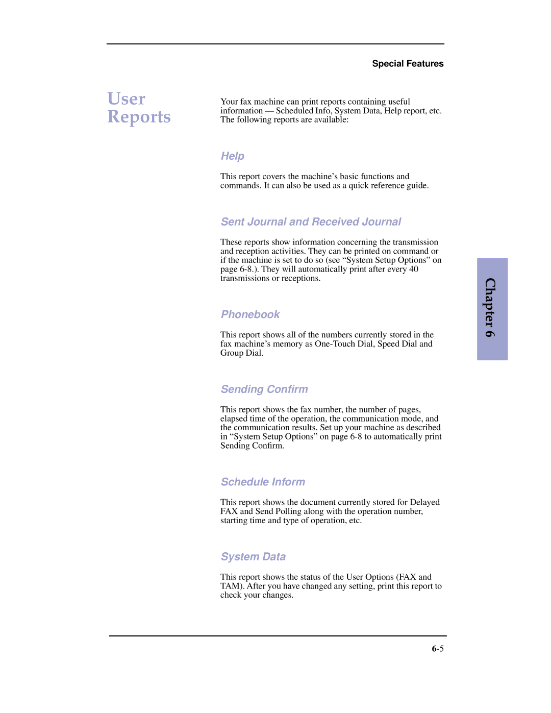 Samsung SF-3100 manual User Reports 