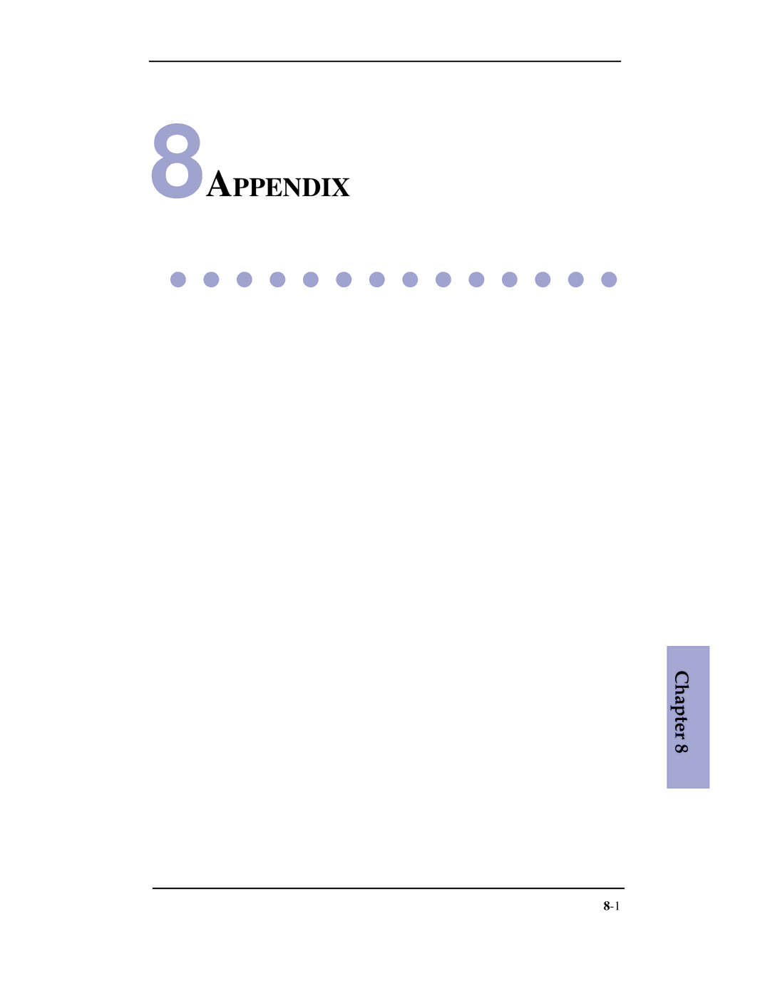 Samsung SF-3100 manual 8APPENDIX 