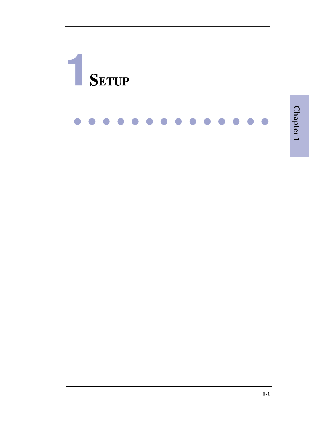 Samsung SF-3100 manual 1SETUP, Chapter, Setup 