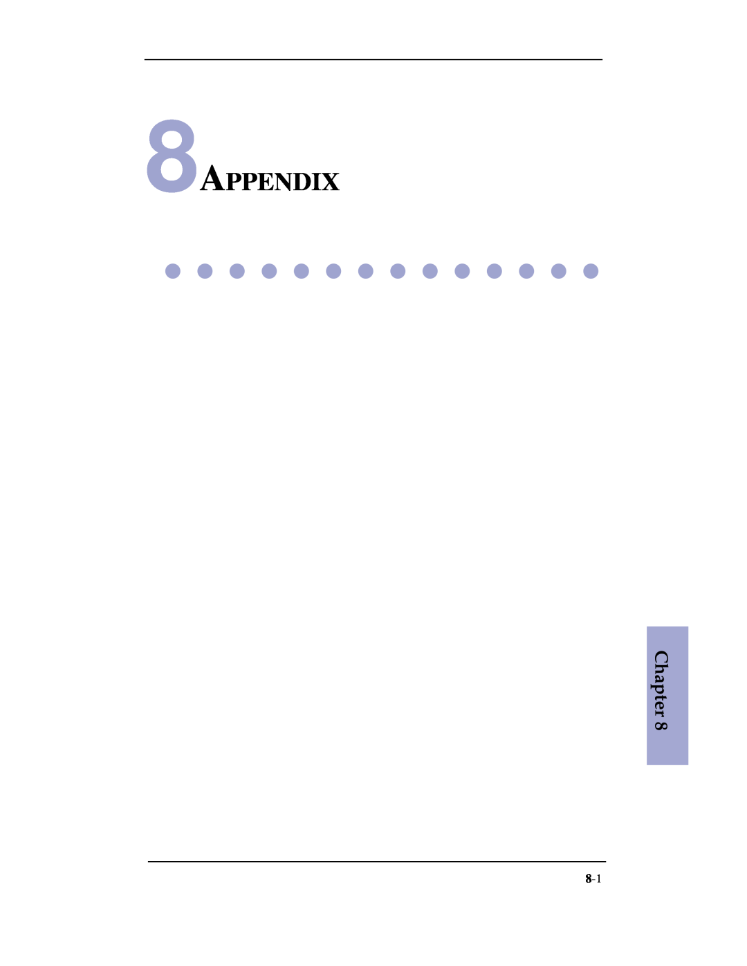 Samsung SF-3100 manual 8APPENDIX, Chapter 