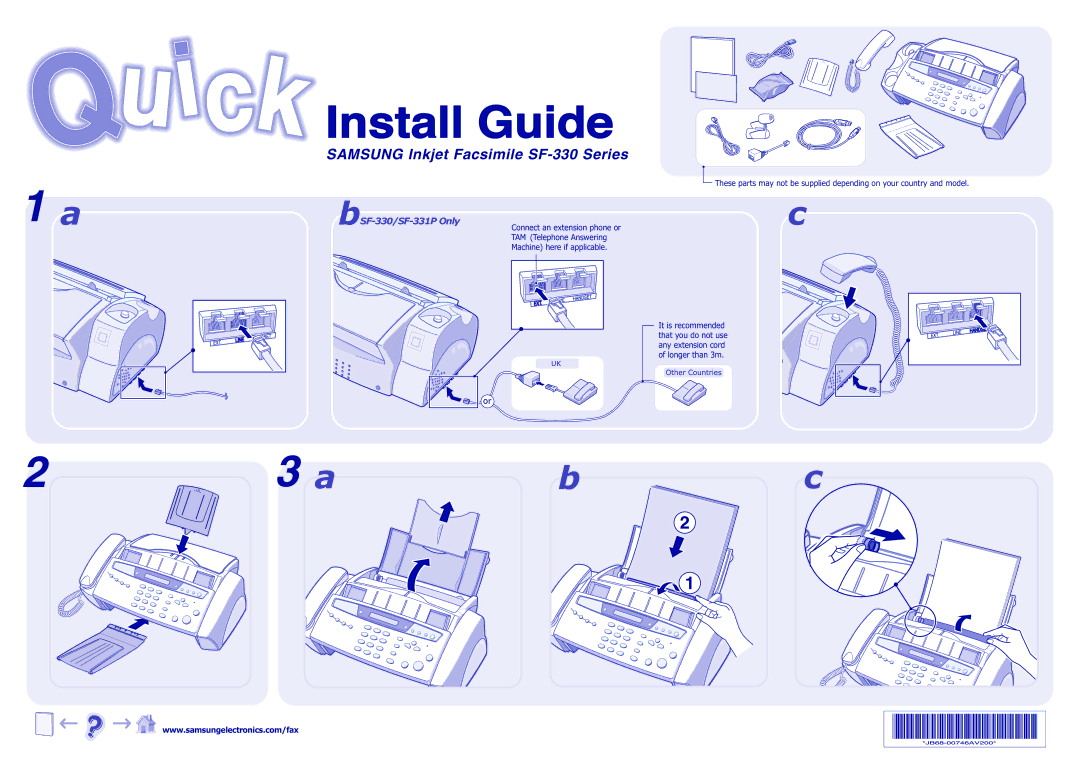 Samsung manual Samsung Inkjet Facsimile SF-330 Series, BSF-330/SF-331P Only 