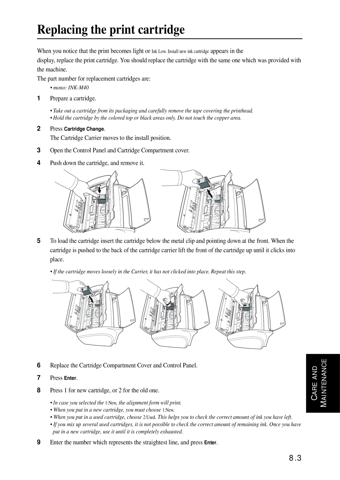 Samsung SF-340 Series manual Replacing the print cartridge, Prepare a cartridge 