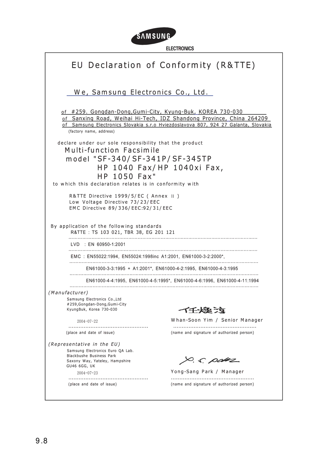 Samsung SF-340 Series manual 