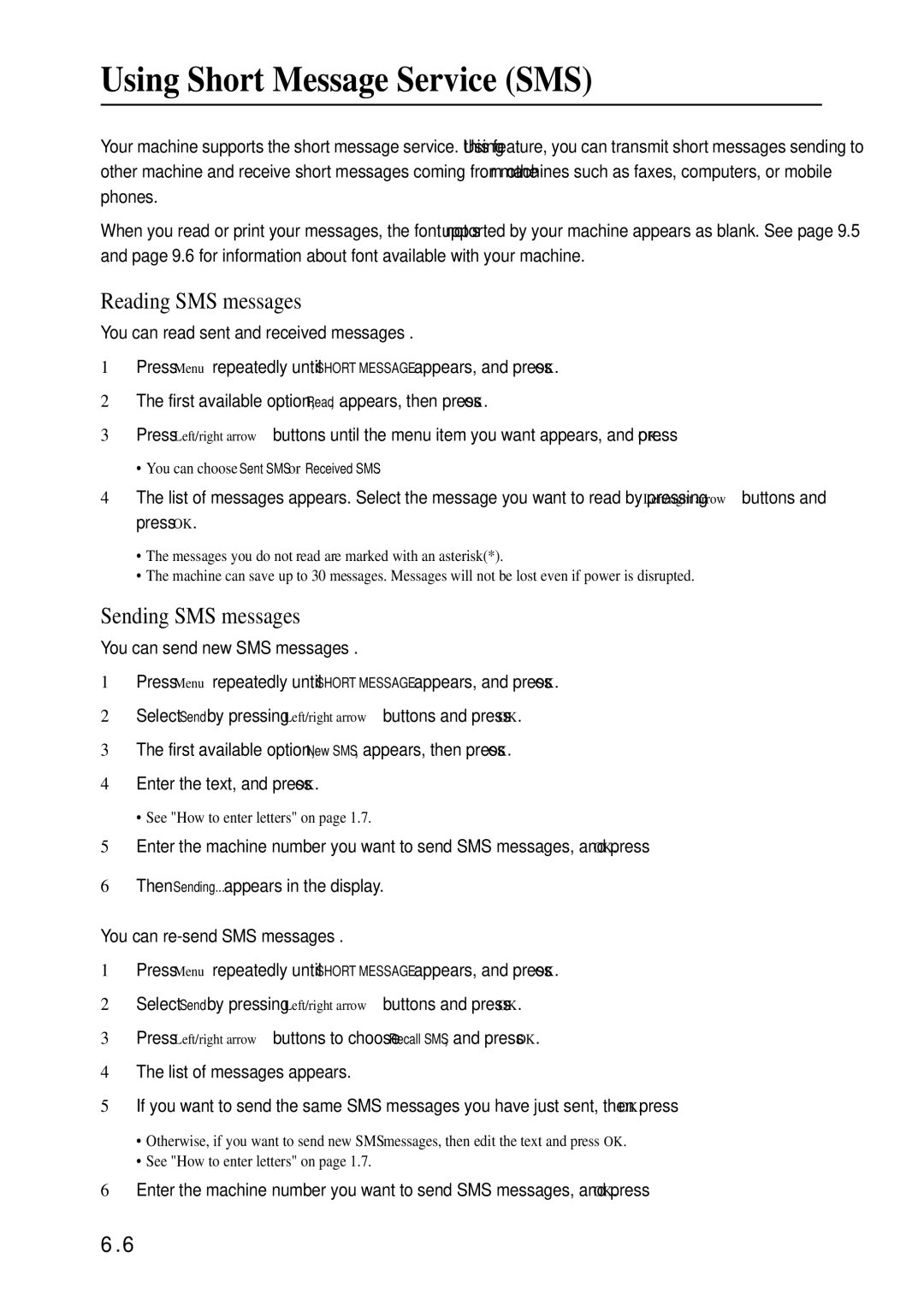 Samsung SF-370 Series manual Using Short Message Service SMS, Reading SMS messages, Sending SMS messages 