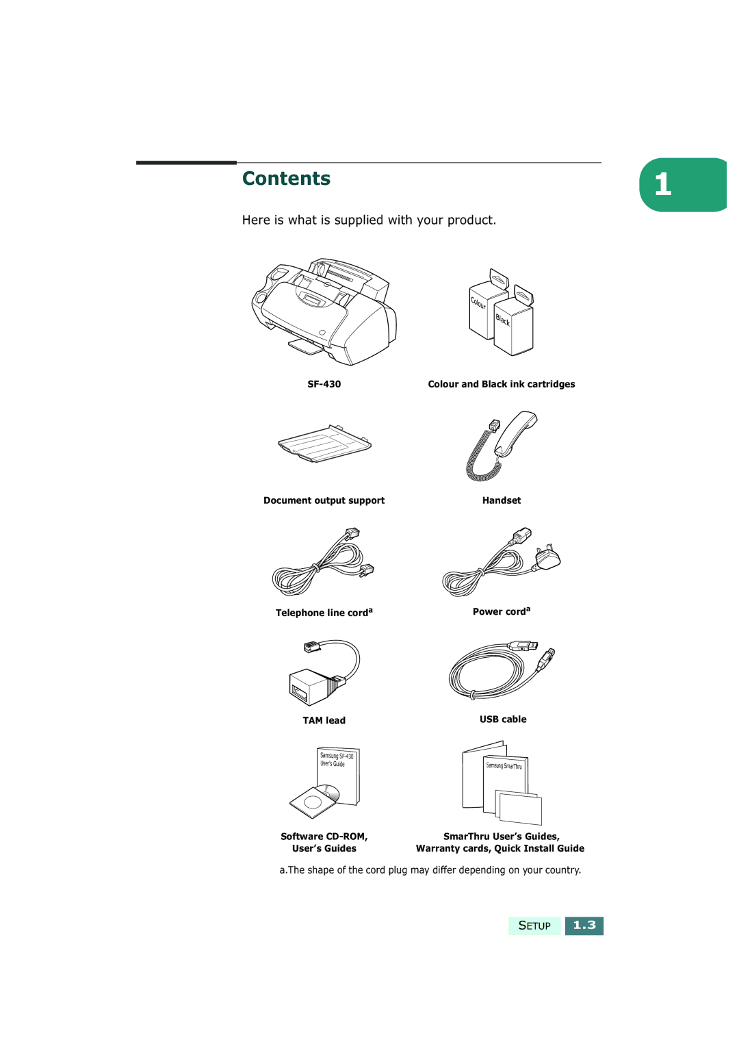 Samsung SF-430 manual Contents 