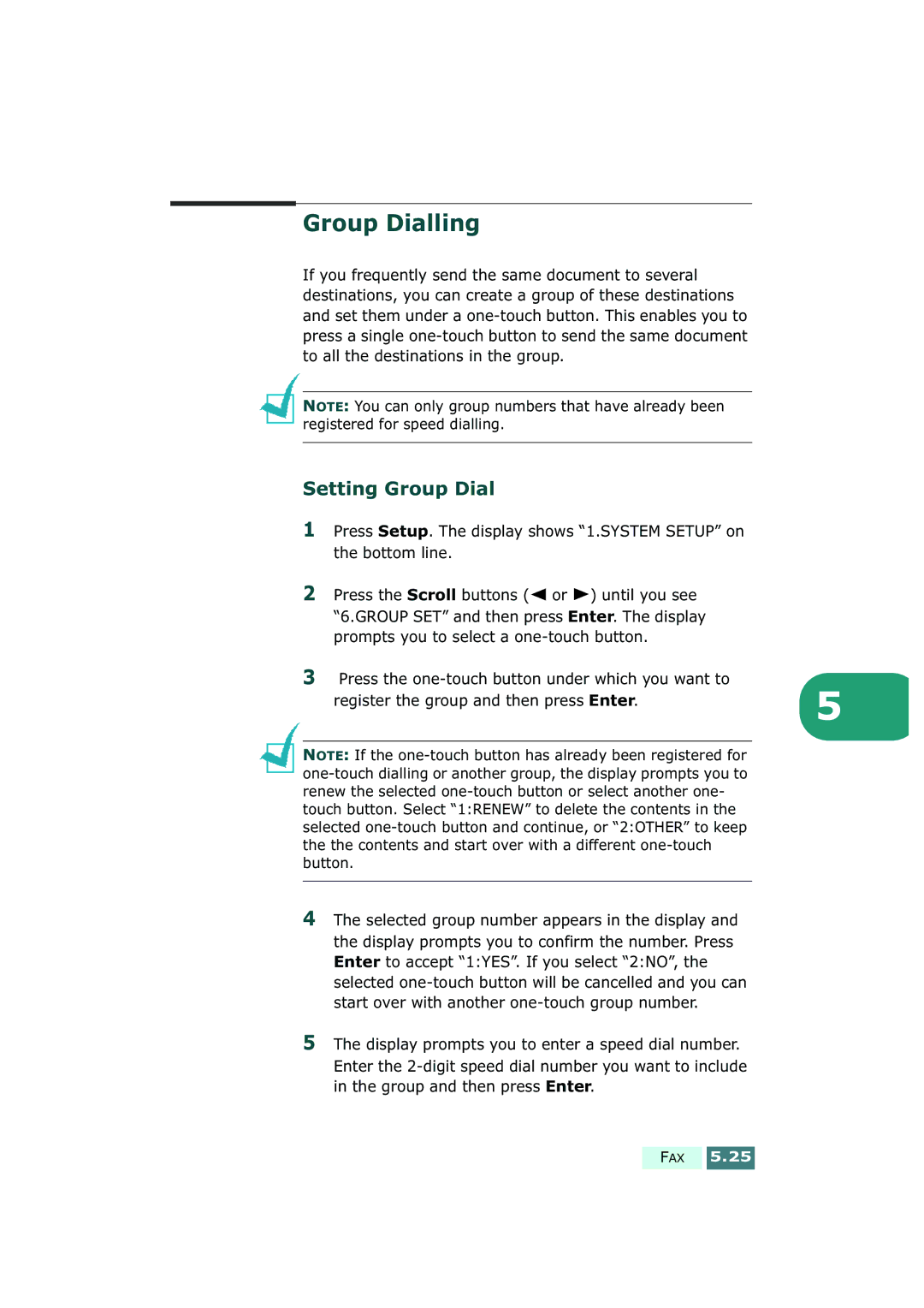 Samsung SF-430 manual Group Dialling, Setting Group Dial 