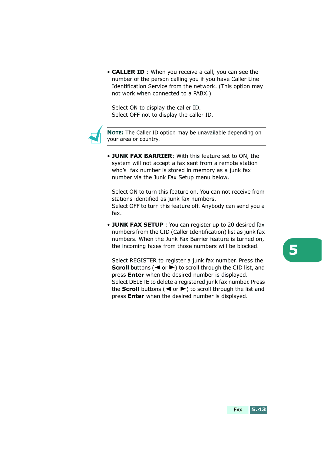 Samsung SF-430 manual Fax 