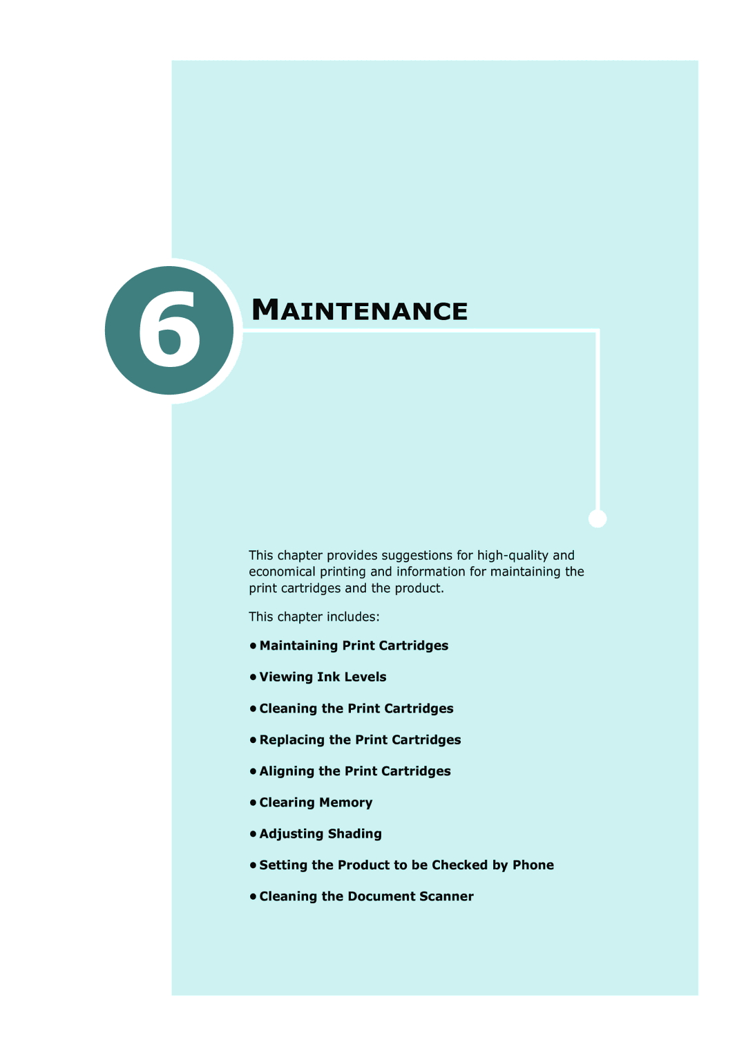 Samsung SF-430 manual Maintenance 