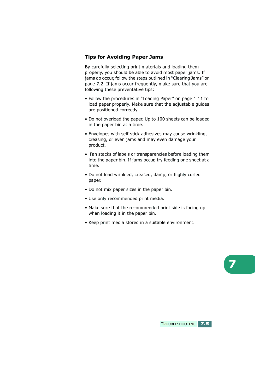 Samsung SF-430 manual Tips for Avoiding Paper Jams 