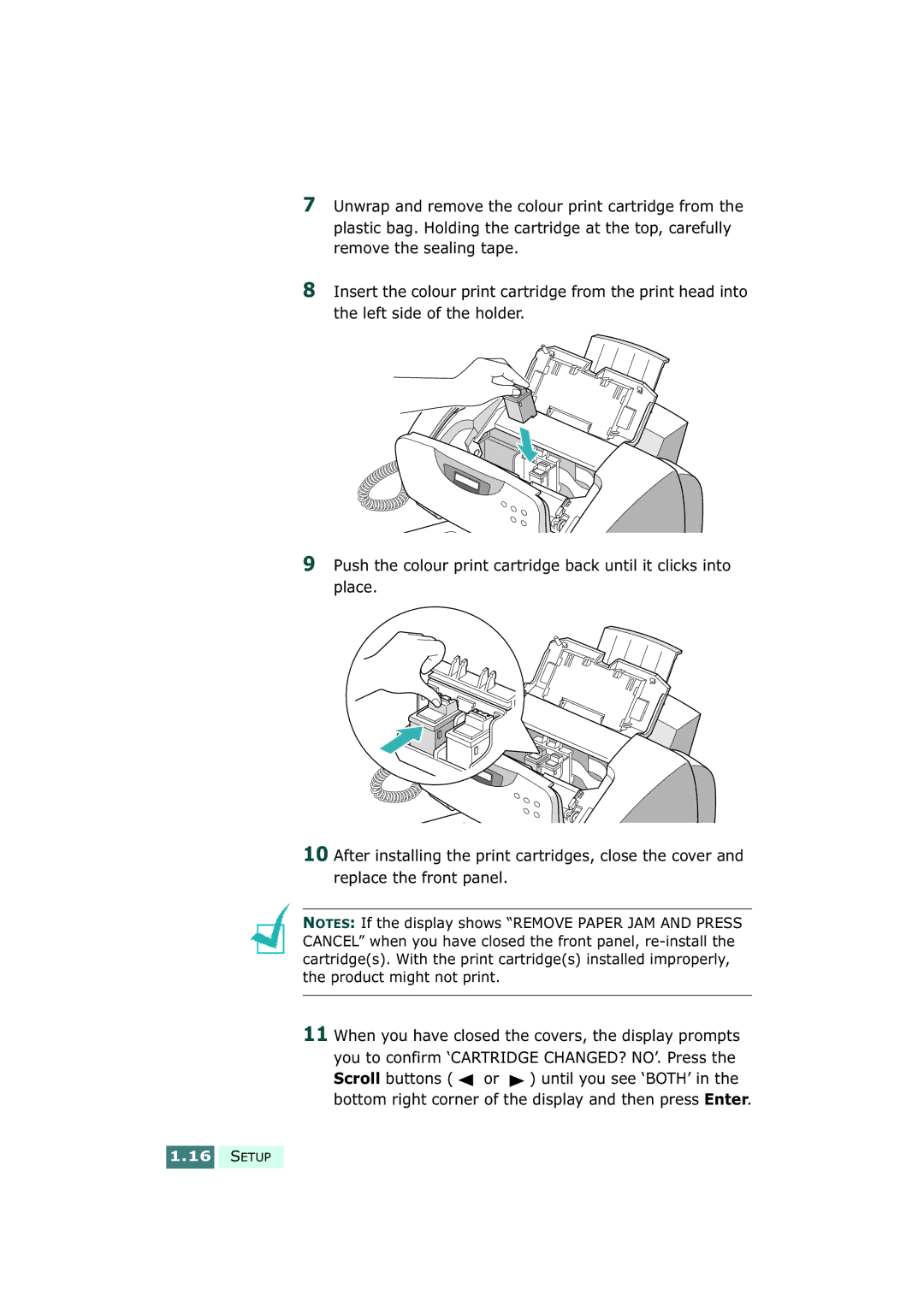 Samsung SF-430 manual Setup 