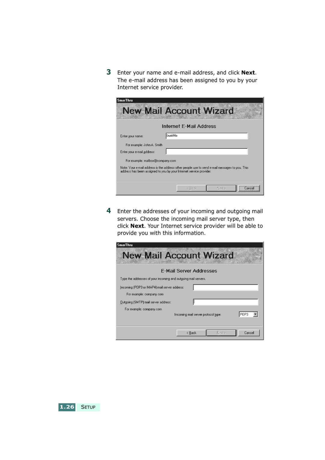 Samsung SF-430 manual Setup 