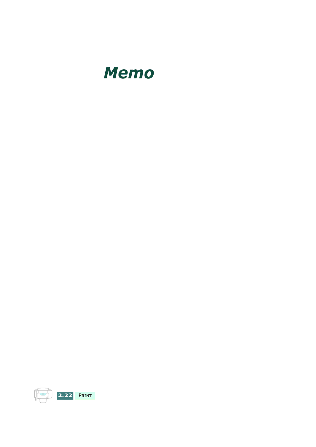 Samsung SF-430 manual Memo 