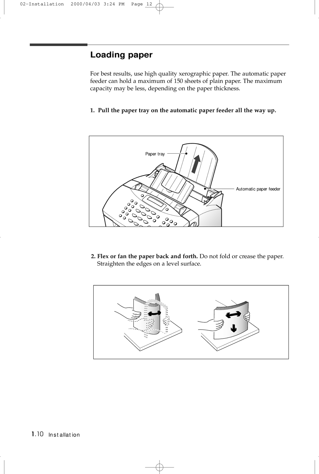 Samsung SF-5100 manual Loading paper 