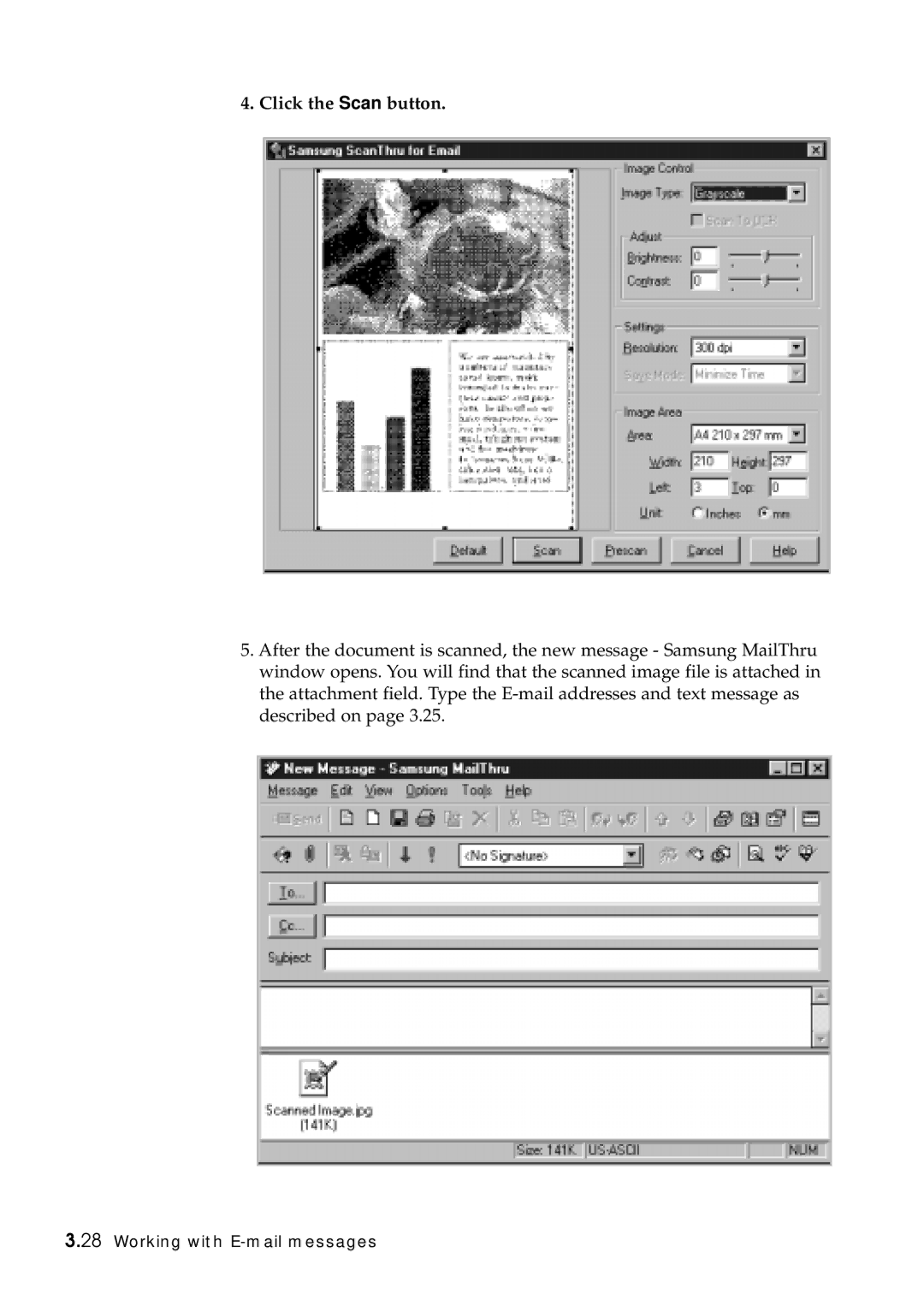 Samsung SF-5100P manual Click the Scan button 