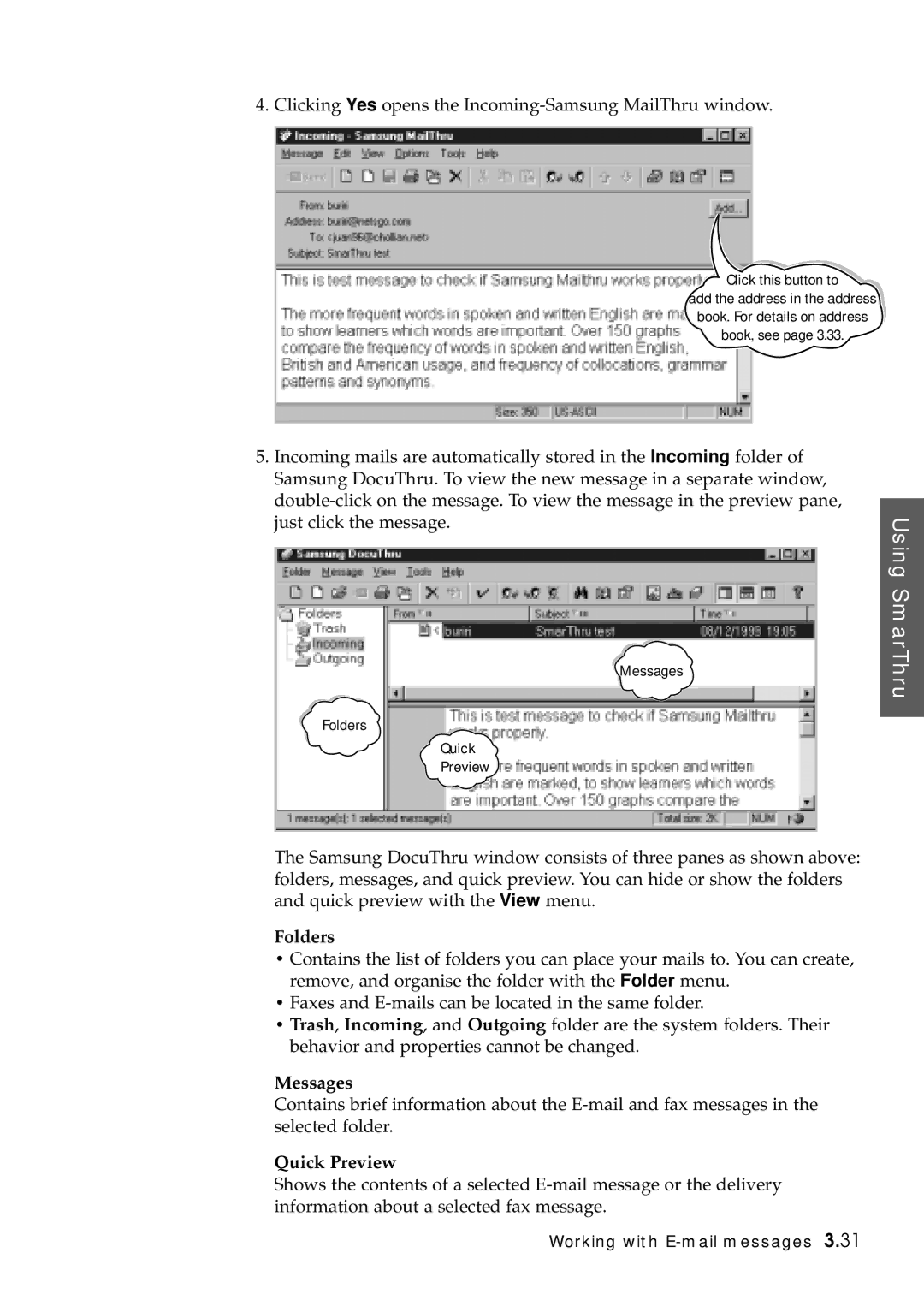 Samsung SF-5100P manual Messages 