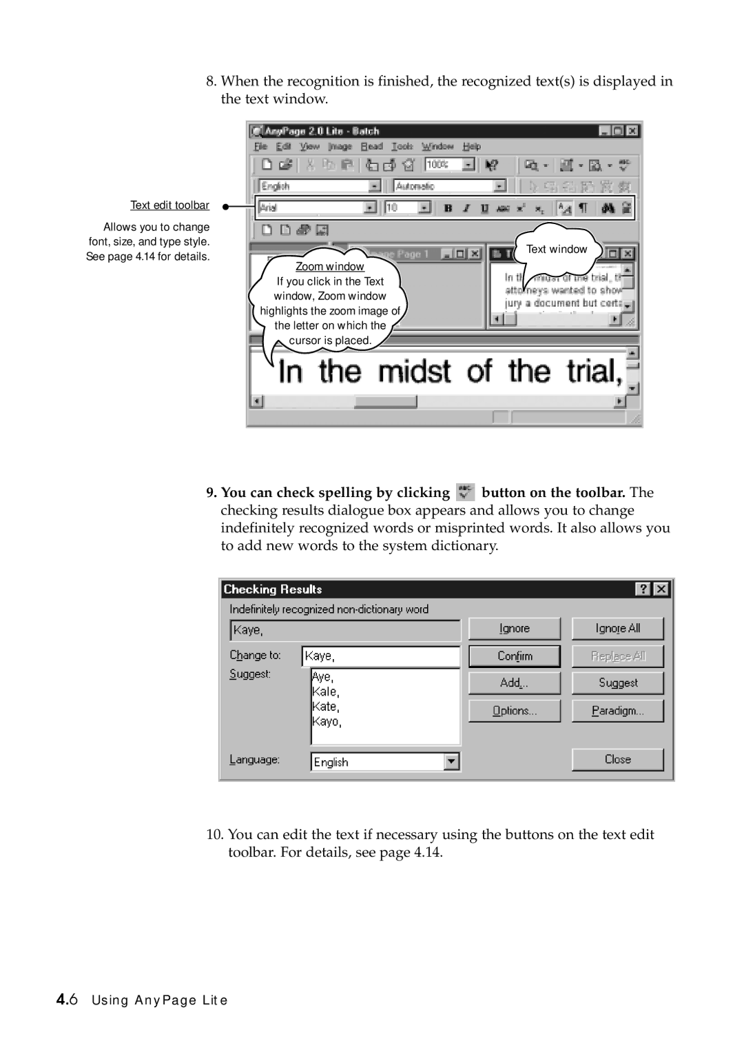 Samsung SF-5100P manual Text edit toolbar 