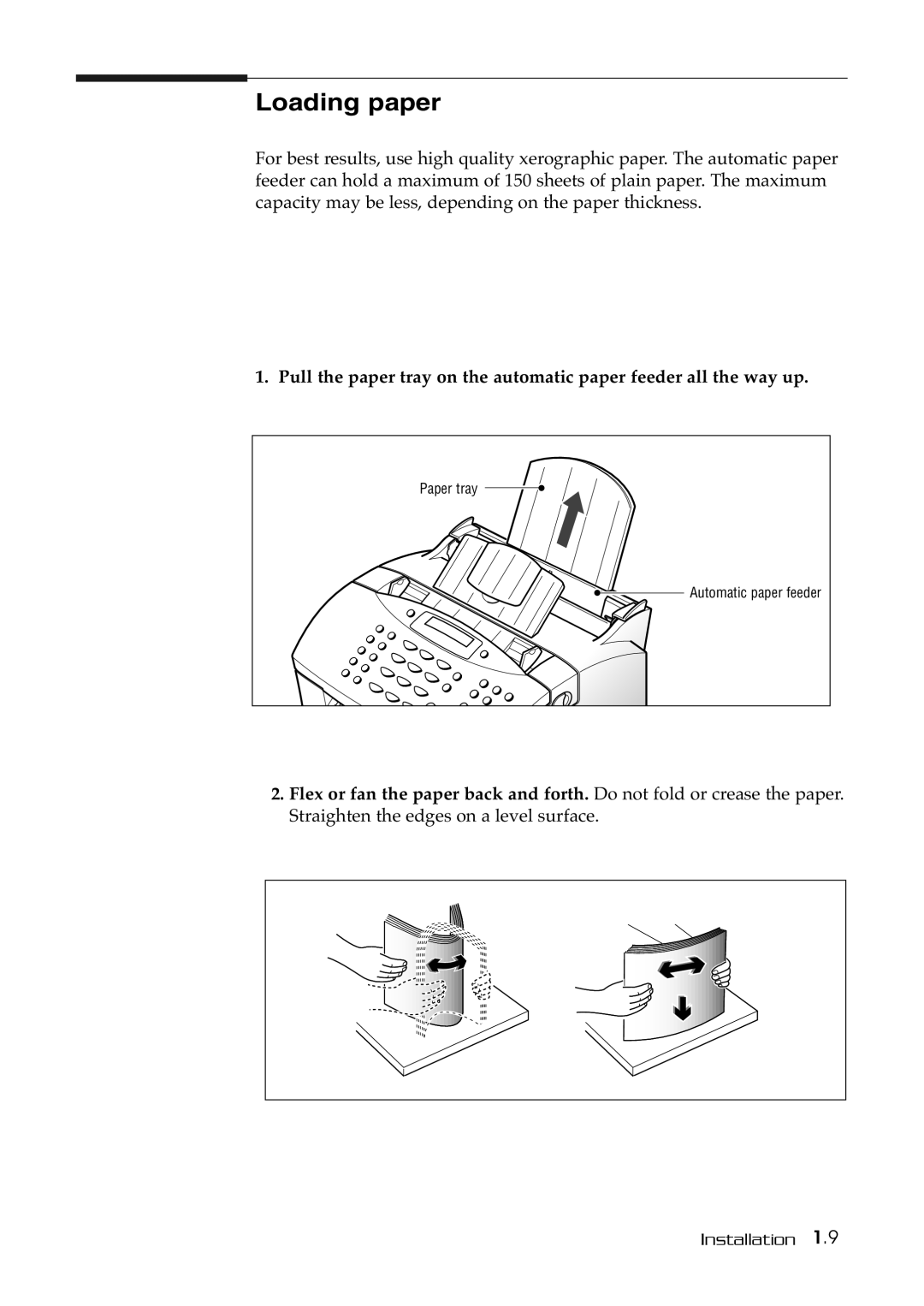 Samsung SF-515 manual Loading paper 