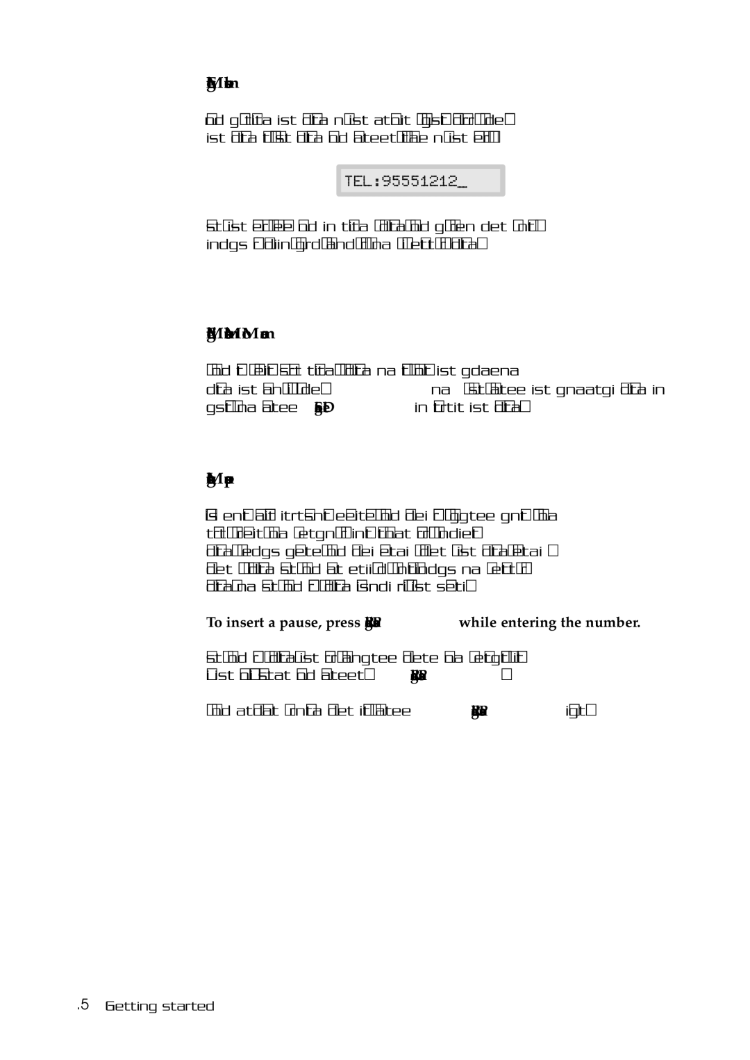 Samsung SF-515 manual Entering numbers, Editing numbers or name, Inserting pause 