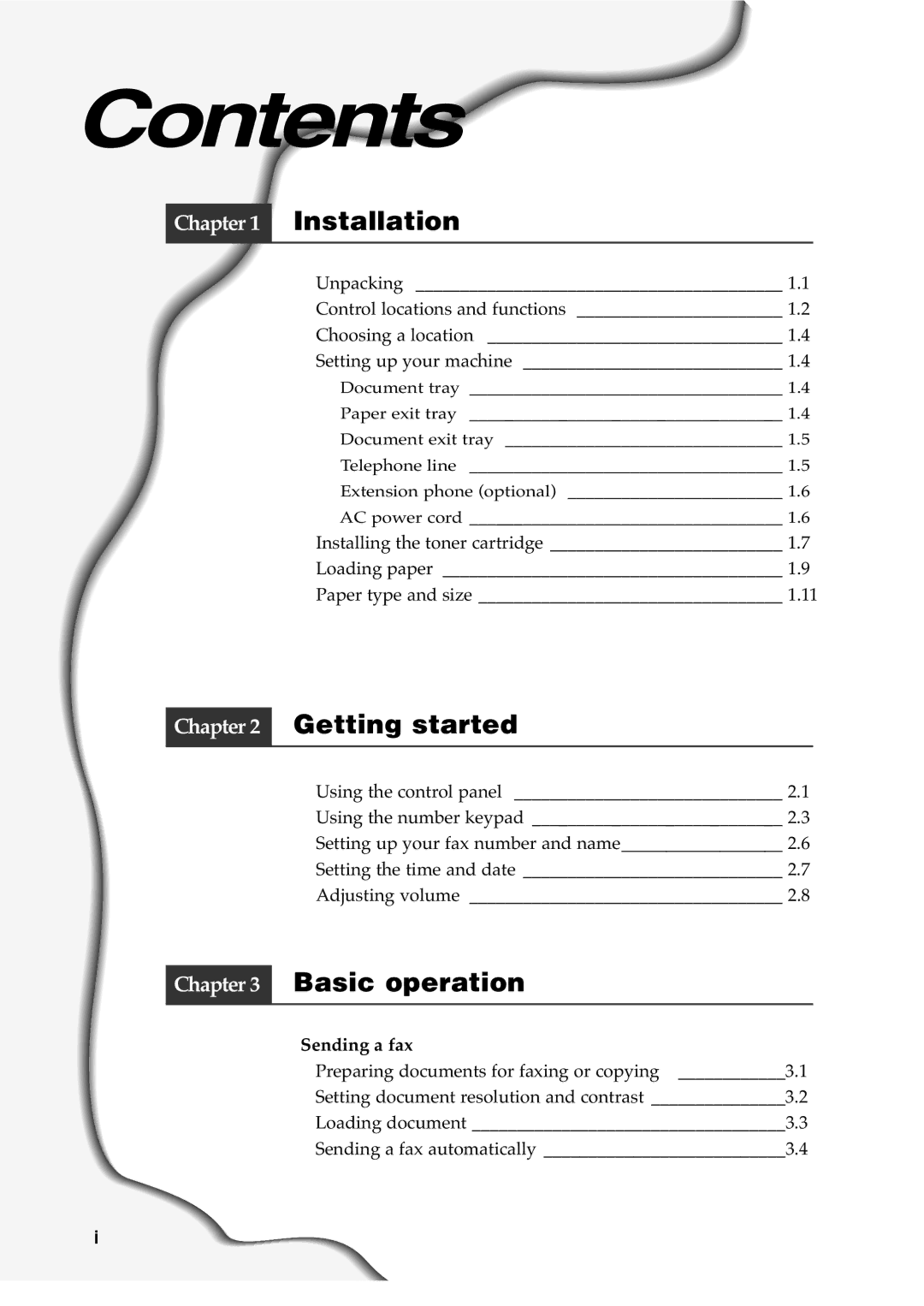 Samsung SF-515 manual Contents 