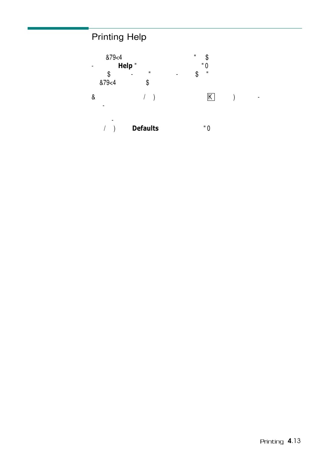 Samsung SF-530 Series manual Printing Help 