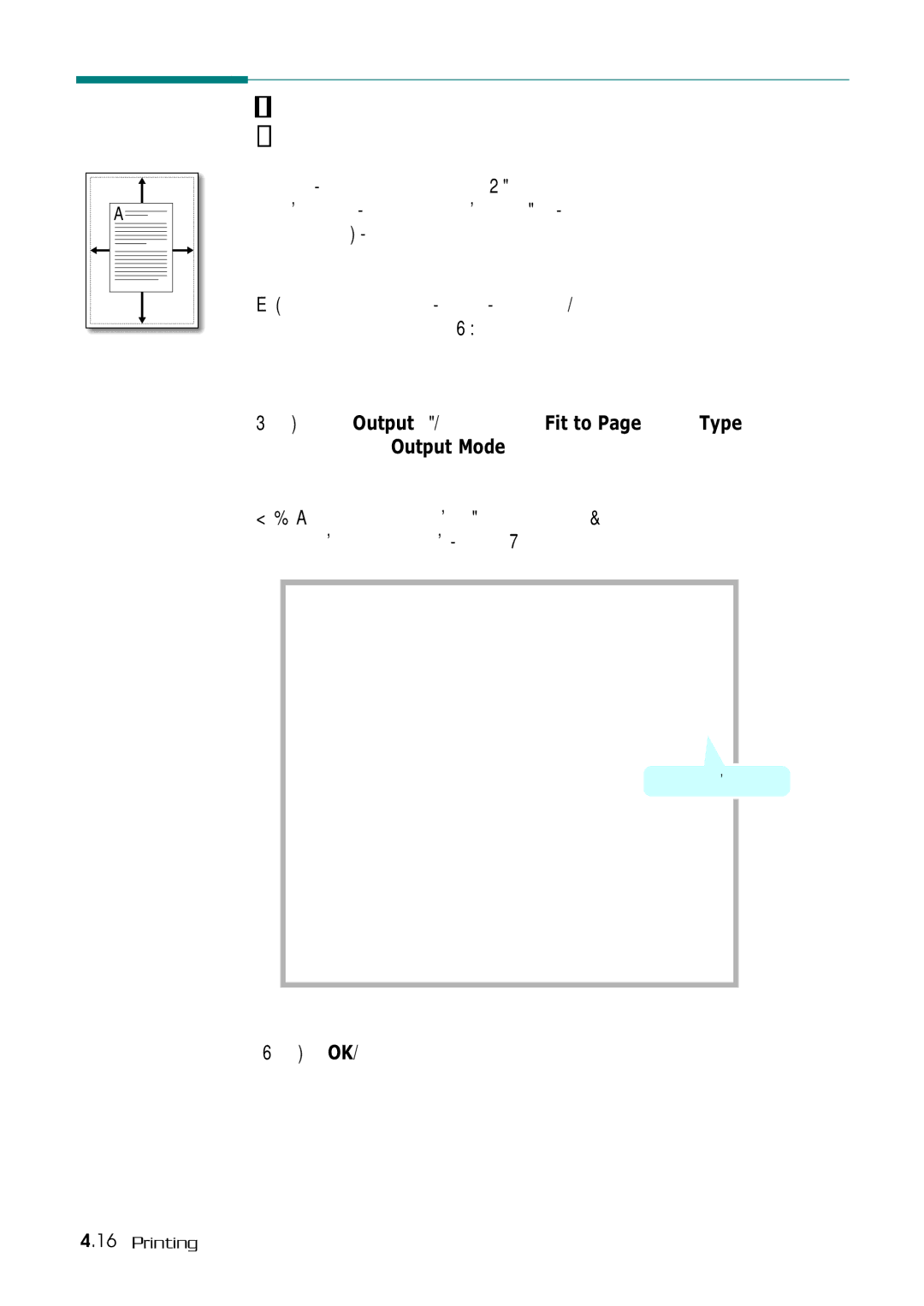 Samsung SF-530 Series manual Fitting Your Document To a Selected Paper Size 