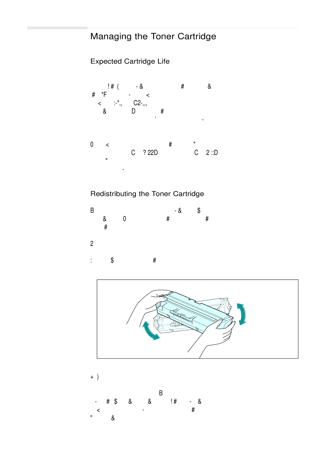 Samsung SF-530 Series manual Managing the Toner Cartridge, Expected Cartridge Life, Redistributing the Toner Cartridge 