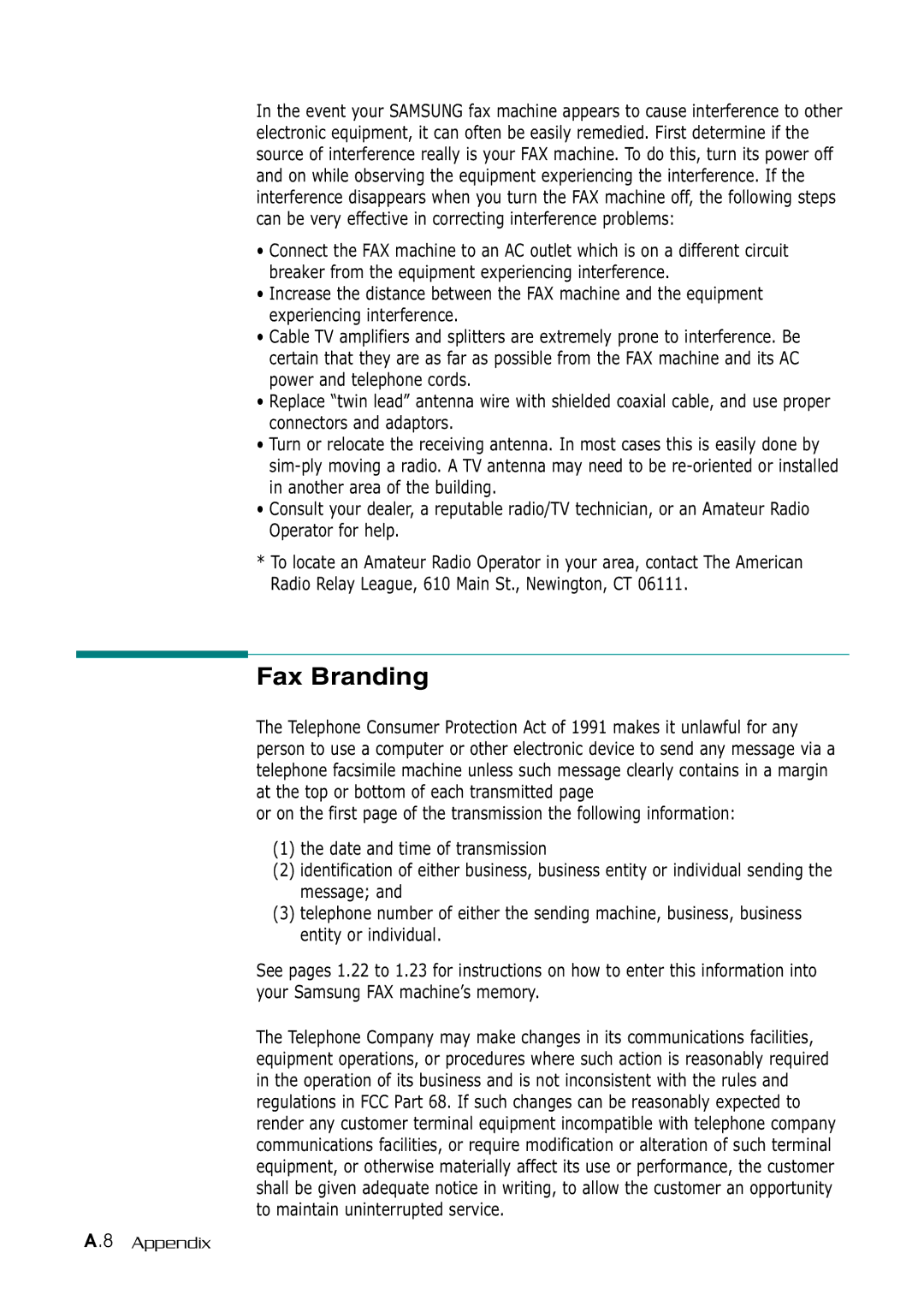 Samsung SF-530 Series manual Fax Branding 