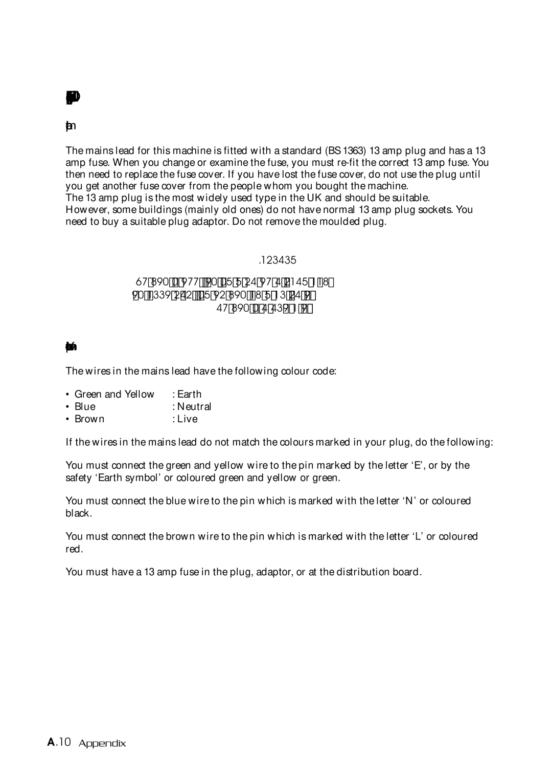 Samsung SF-530 Series manual Replacing the fitted plug for UK Only, Important warning You must earth this machine 