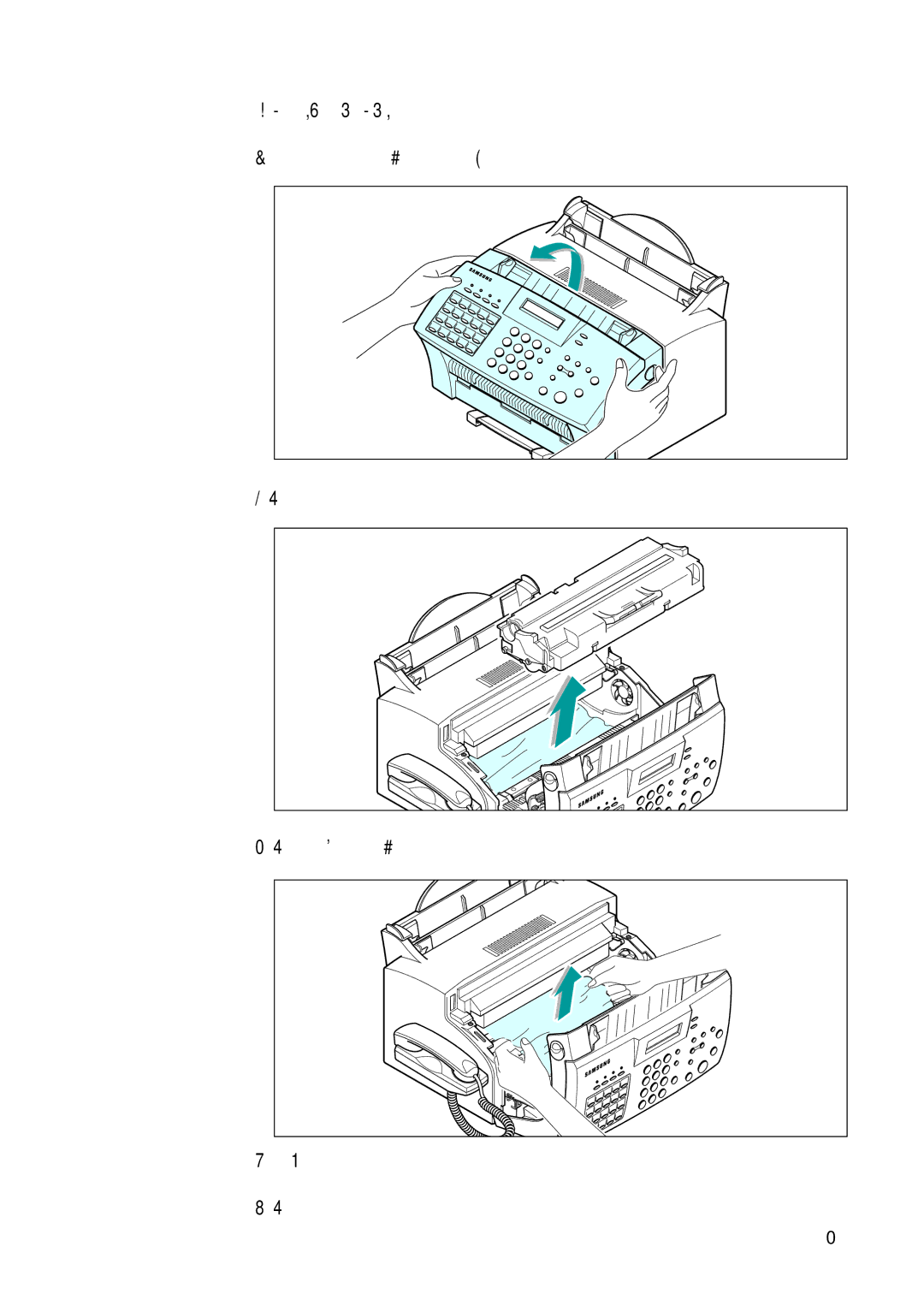 Samsung SF-555P manual If Jammed Inside the Machine 