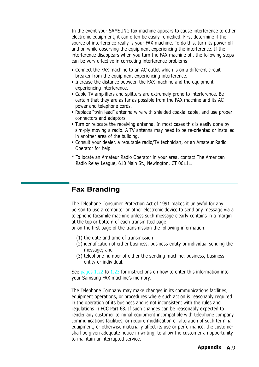 Samsung SF-555P manual Fax Branding 