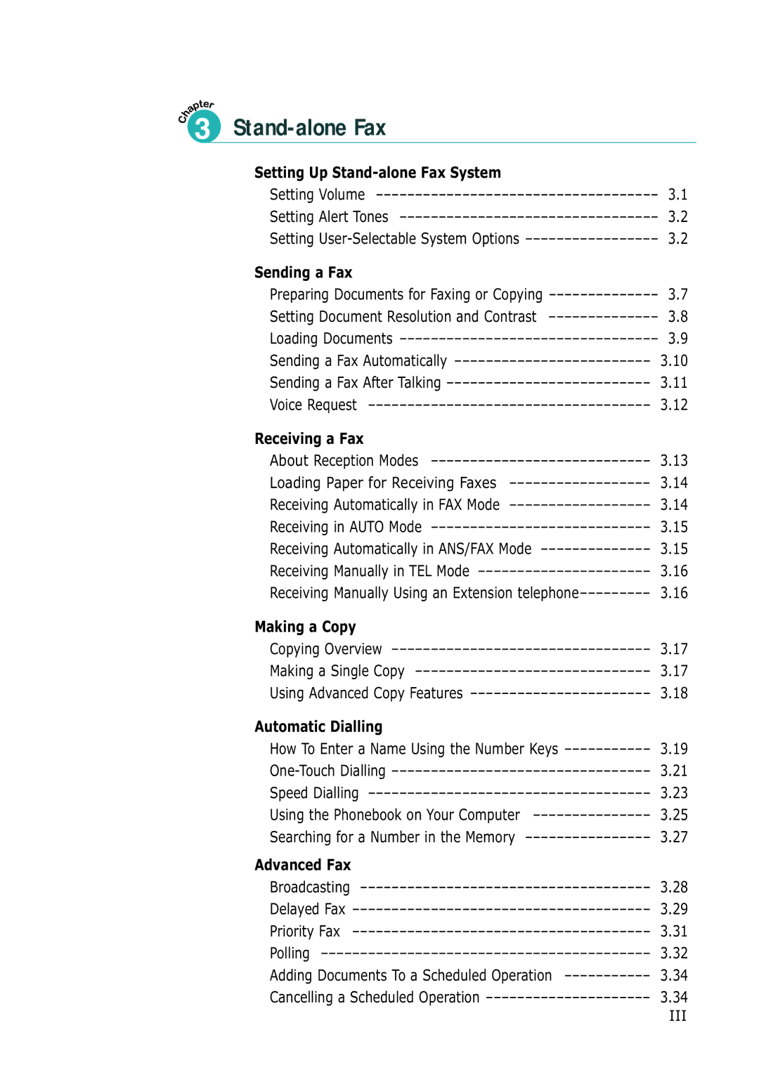 Samsung SF-555P manual Stand-alone Fax 