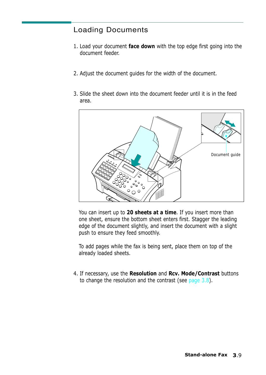 Samsung SF-555P manual Loading Documents 