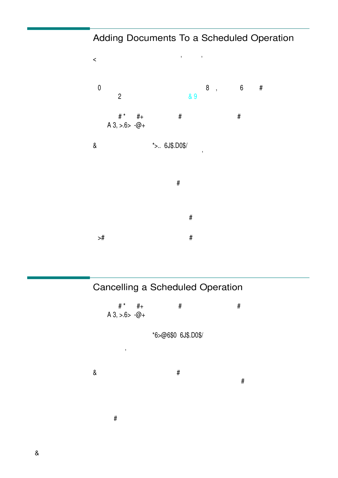 Samsung SF-555P manual Adding Documents To a Scheduled Operation, Cancelling a Scheduled Operation 