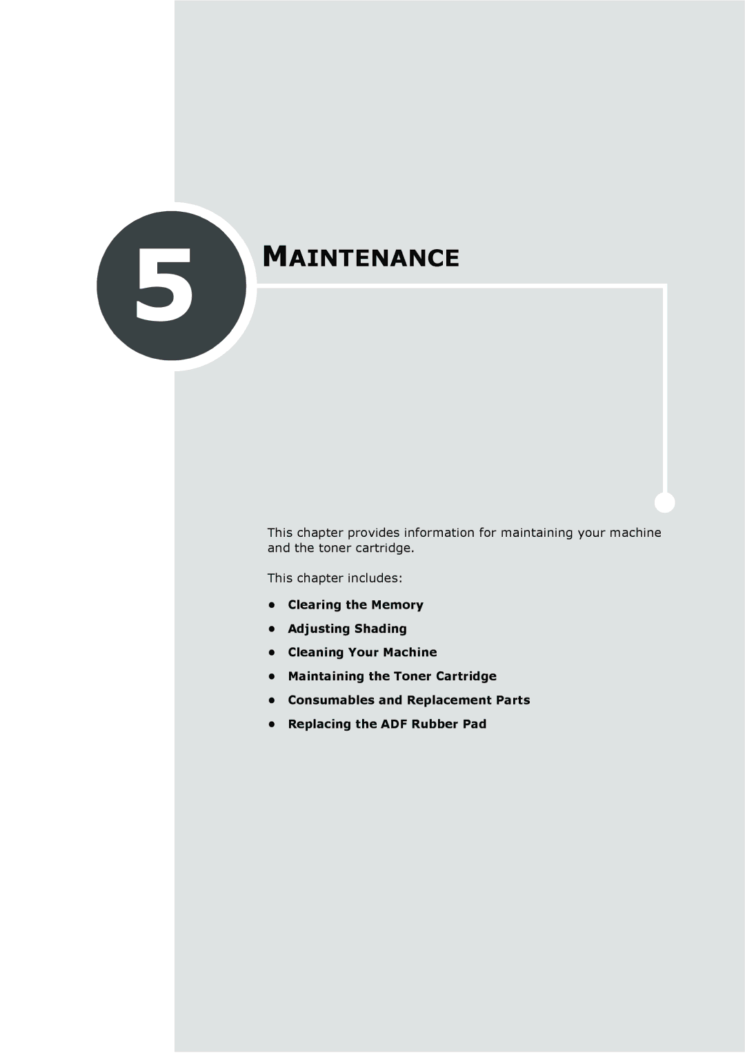 Samsung SF-560 manual Maintenance 