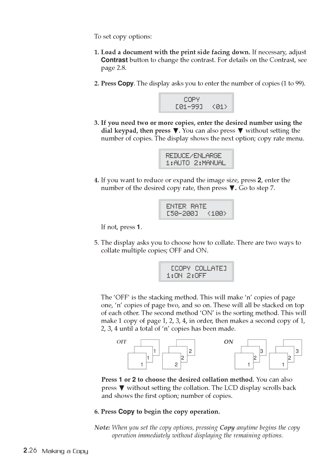 Samsung SF-5800P manual To set copy options 