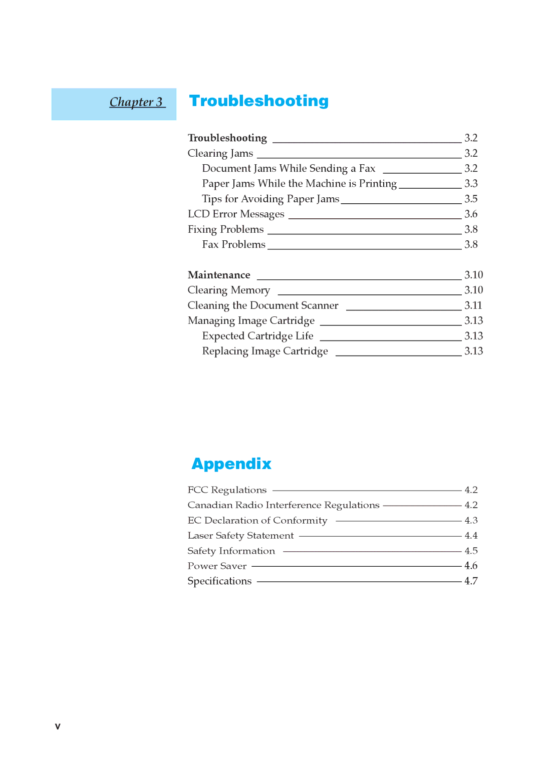 Samsung SF-5800P manual Troubleshooting 