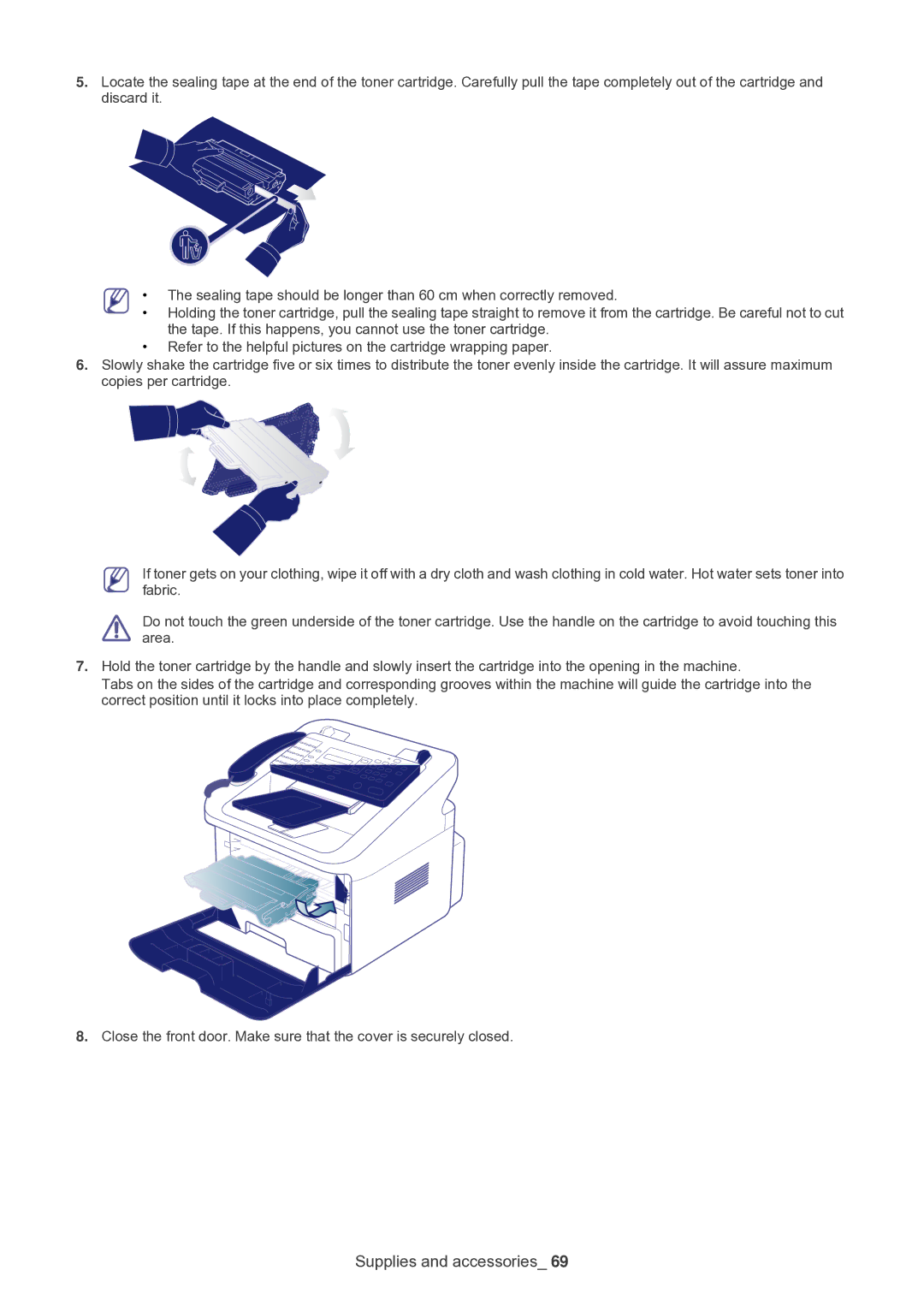 Samsung SF-650 manual Supplies and accessories 