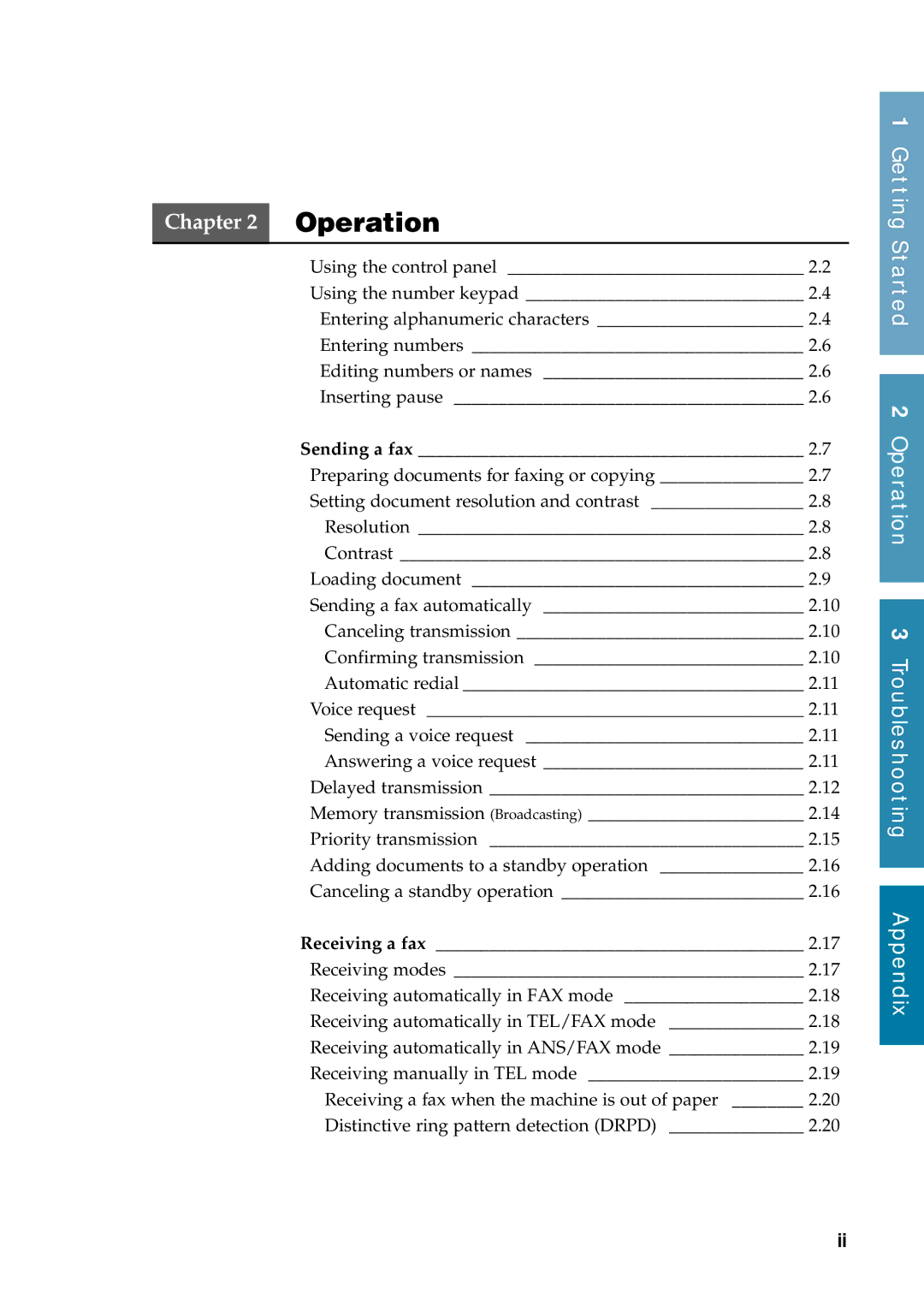 Samsung SF-6800 manual Operation 