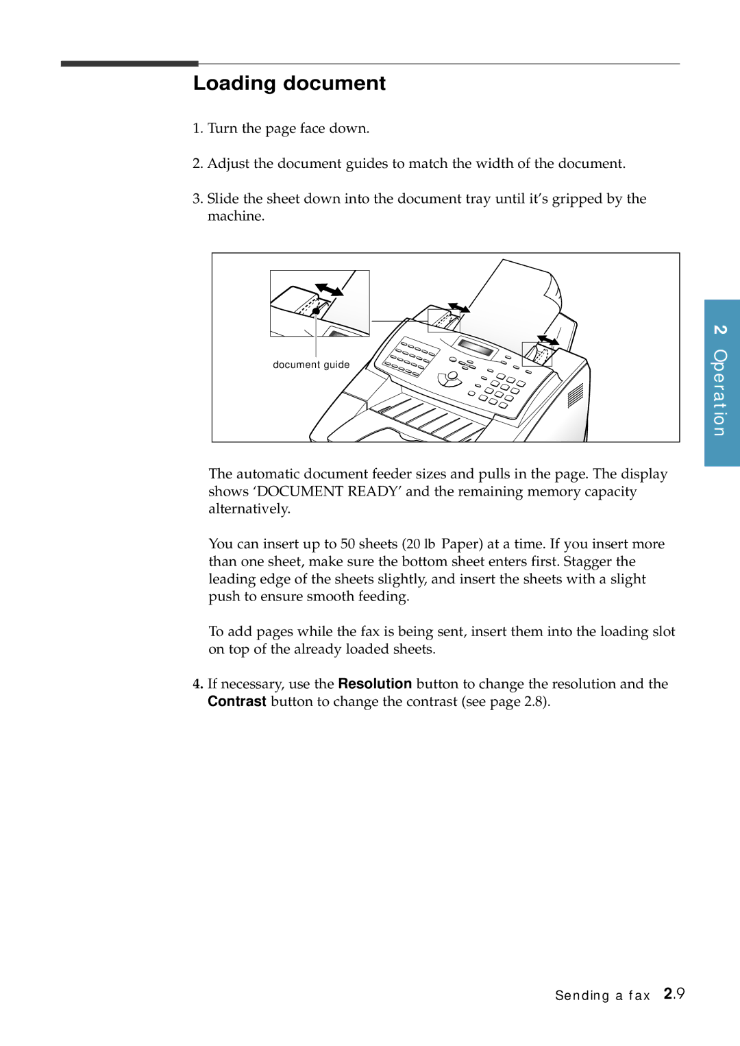 Samsung SF-6800 manual Loading document 