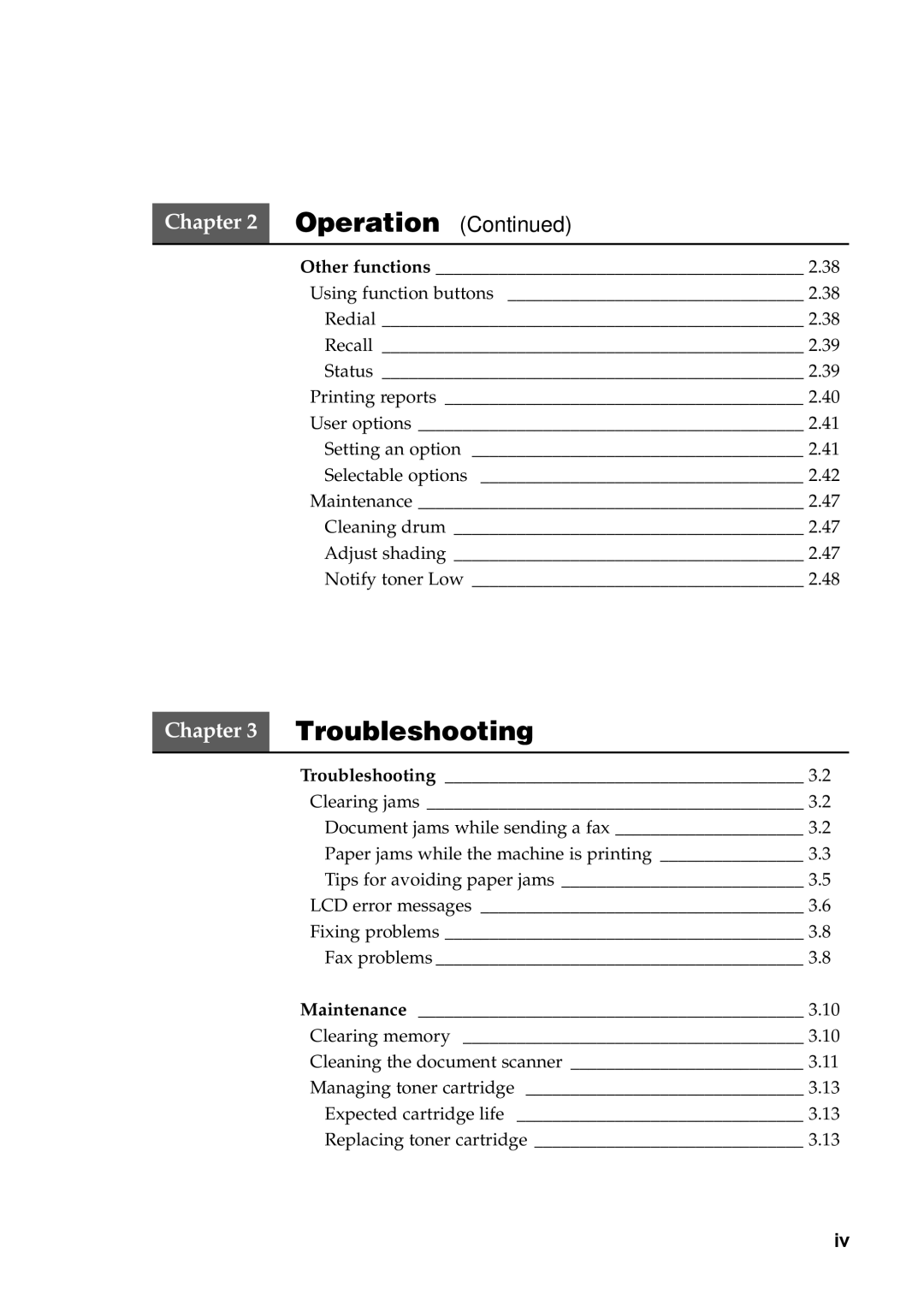 Samsung SF-6800 manual Troubleshooting 