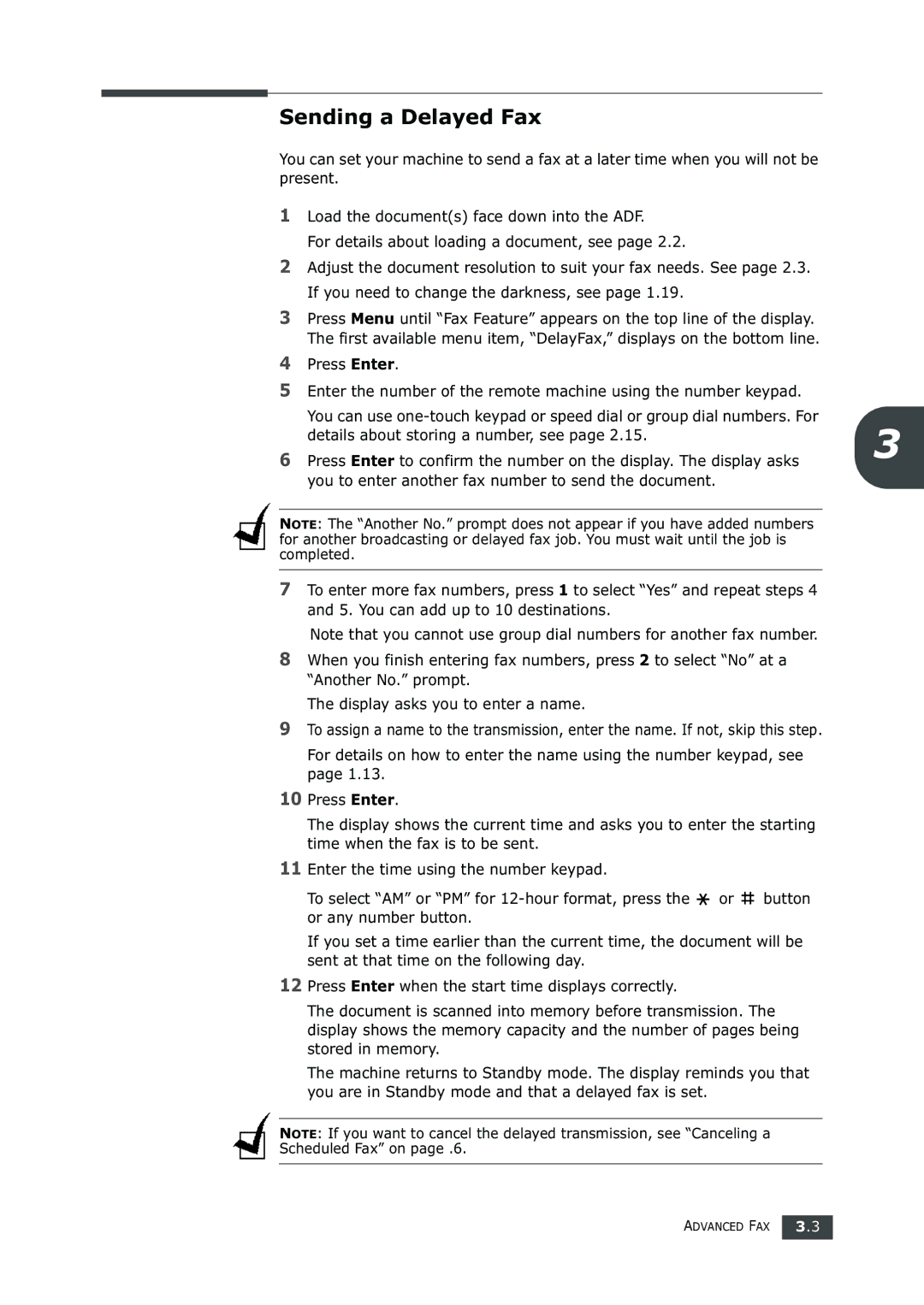 Samsung SF-750 Series manual Sending a Delayed Fax 