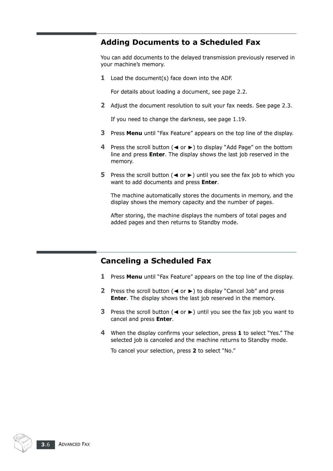 Samsung SF-750 Series manual Advanced FAX 