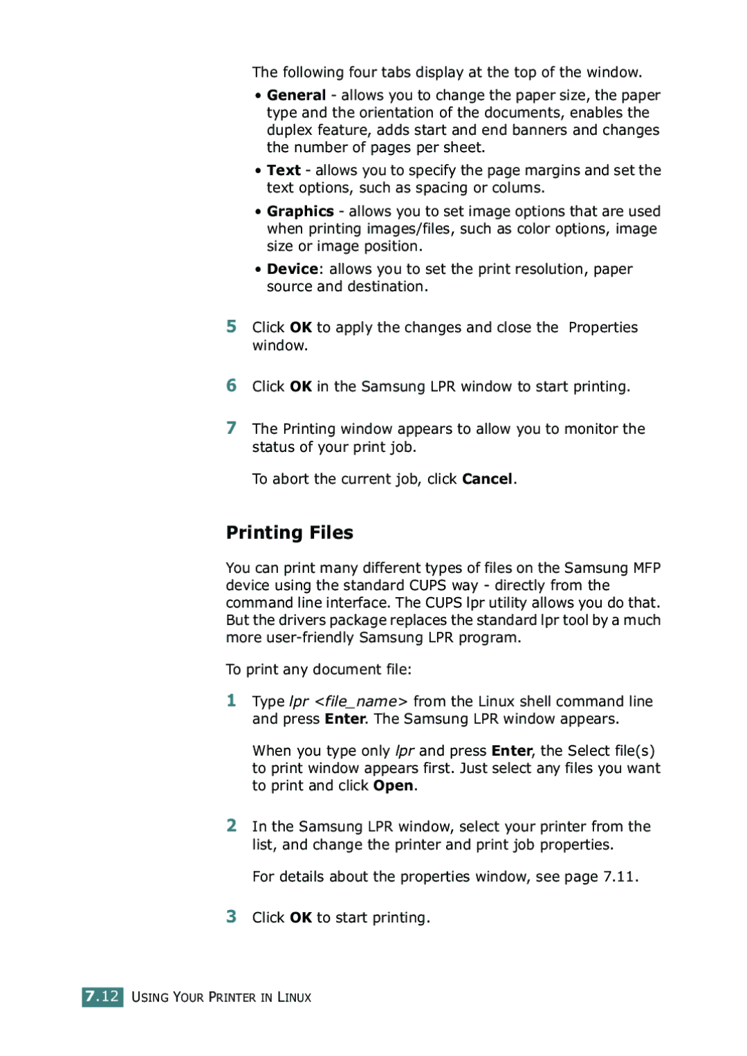 Samsung SF-755P manual Printing Files 