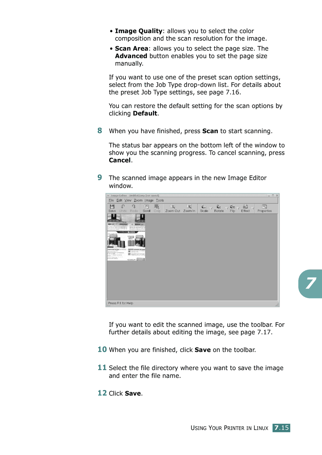 Samsung SF-755P manual Using Your Printer in Linux 