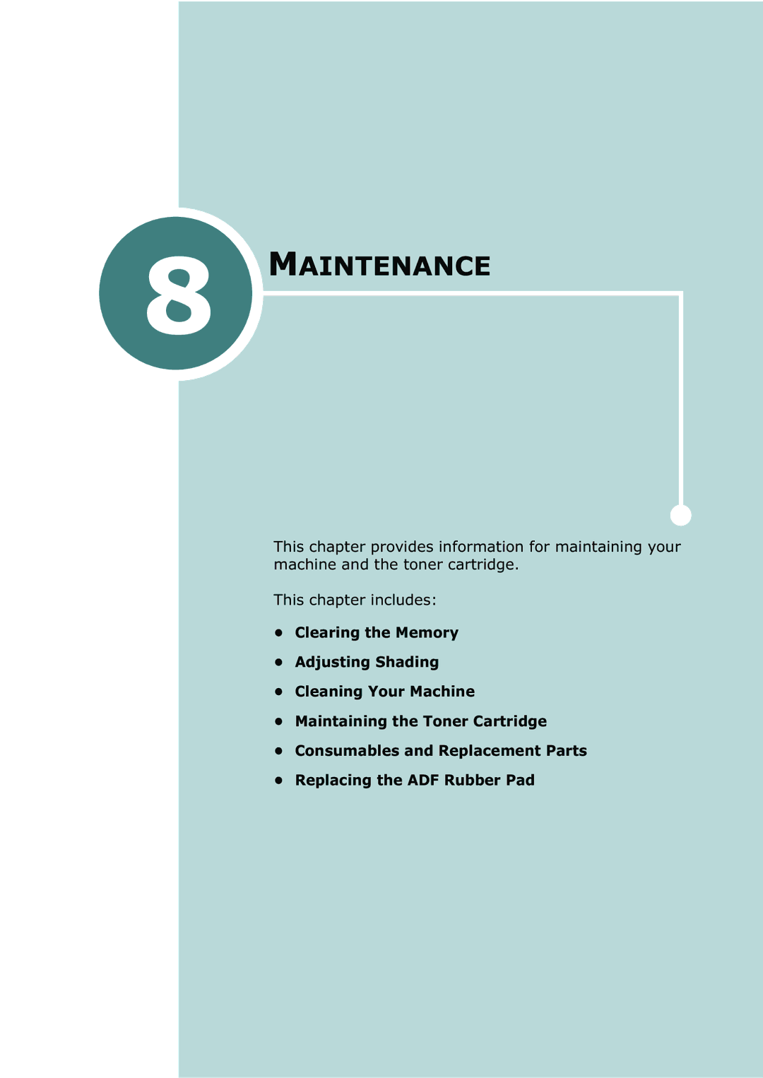 Samsung SF-755P manual Maintenance 