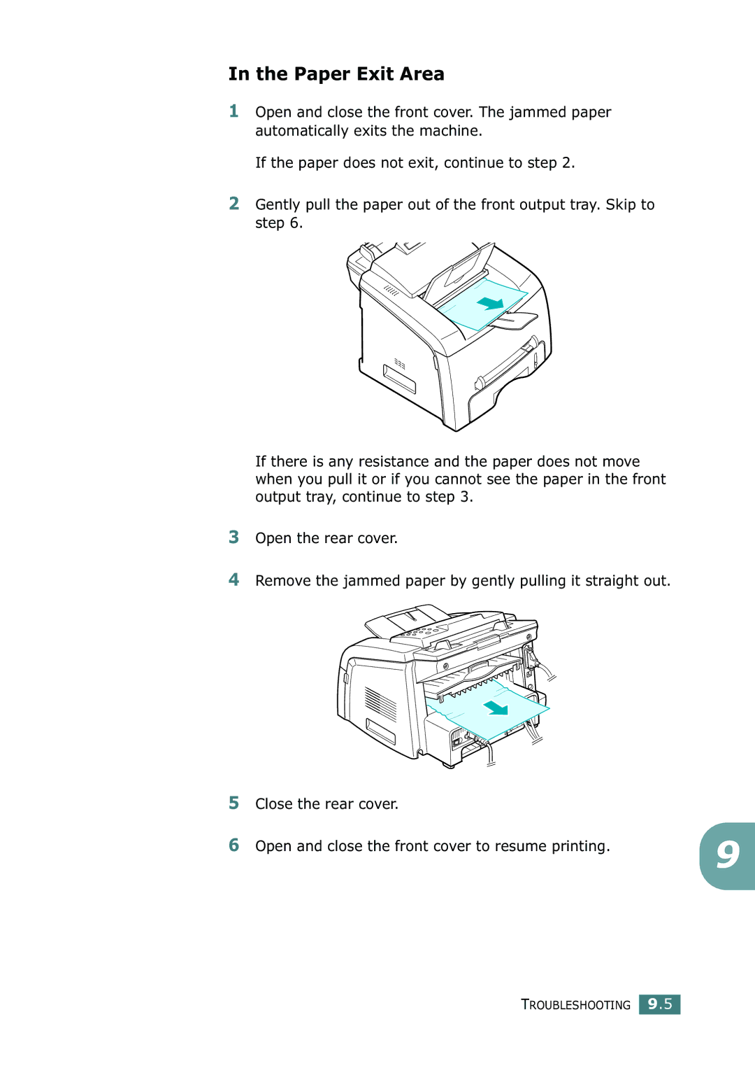 Samsung SF-755P manual Paper Exit Area 