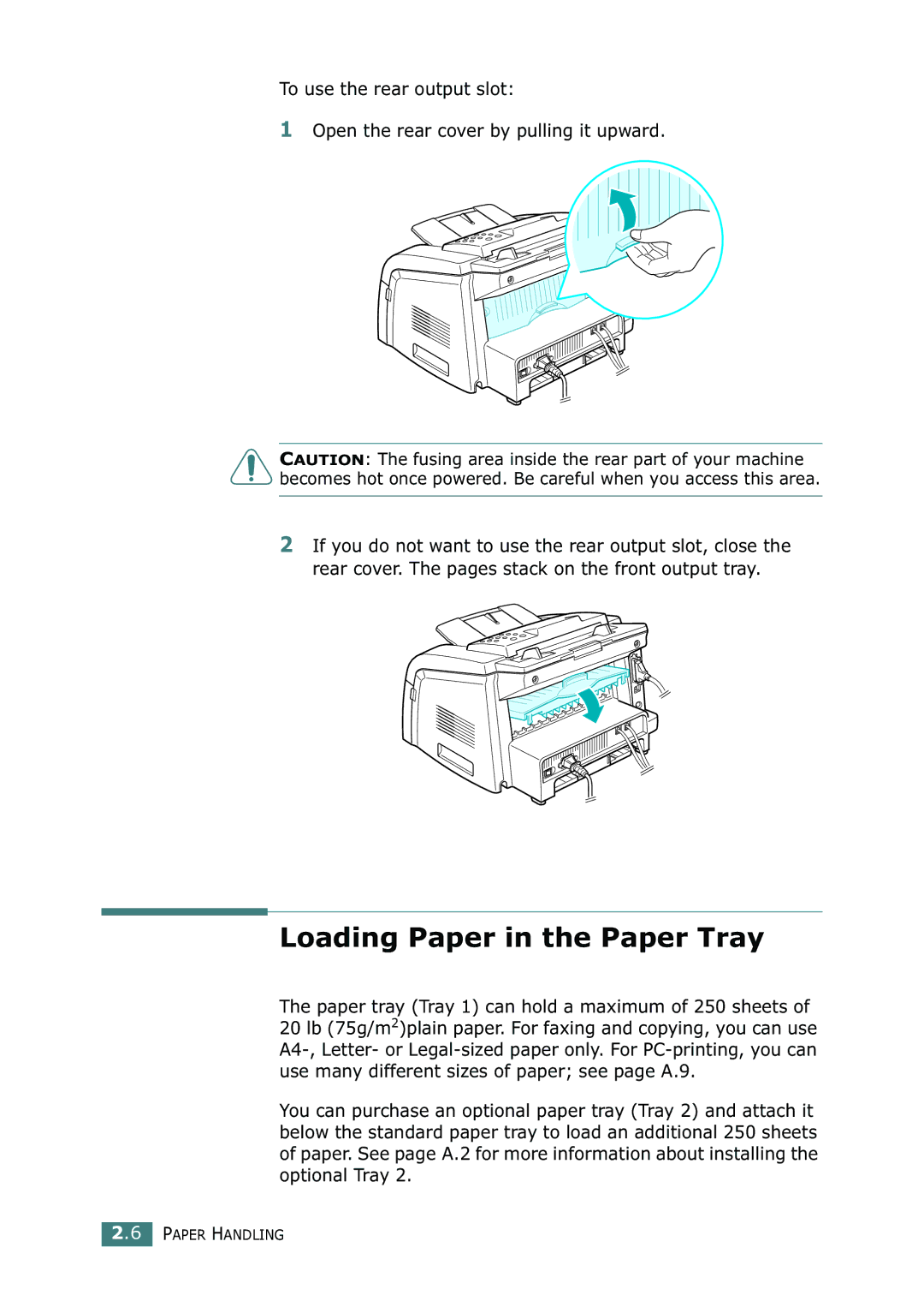 Samsung SF-755P manual Loading Paper in the Paper Tray 