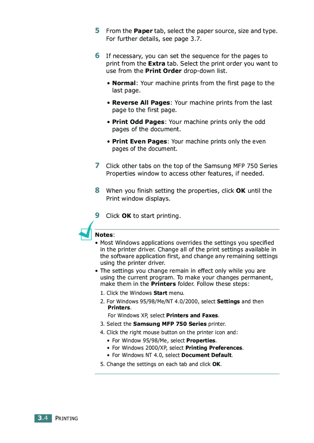 Samsung SF-755P manual Select the Samsung MFP 750 Series printer 